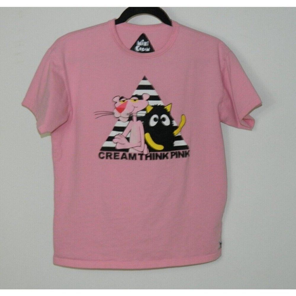 Mini Cream T-Shirt Size Small‎  Pink Panther Cotton Streetwear Japan